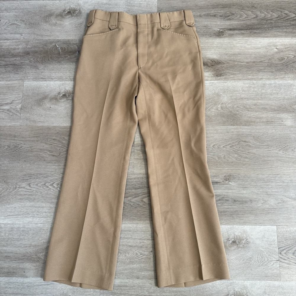 Vtg 70s Circle S Western Slacks Mens 32x30 Bootcut Flare Rockabilly Disco Pants